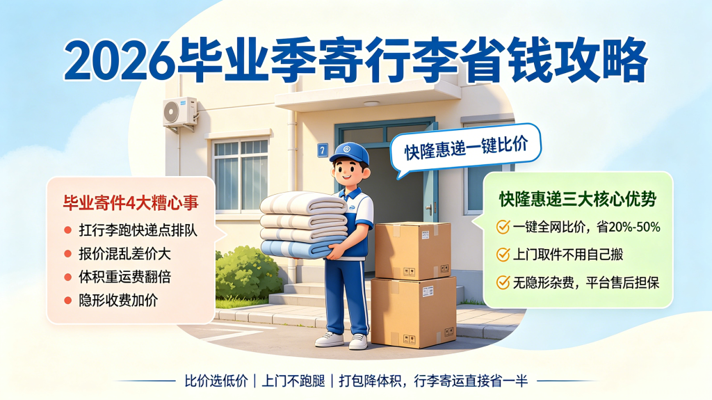 2026毕业季寄行李省钱攻略：快隆惠递一键比价，物流上门取货又便宜