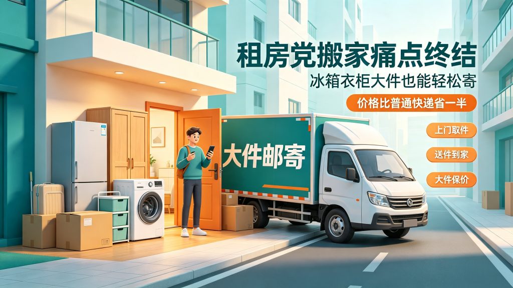 租房党搬家痛点终结：冰箱衣柜大件邮寄，价格比普通快递省一半