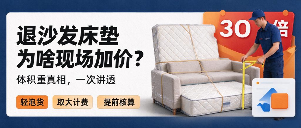 退沙发床垫为啥取件现场疯狂加价？搞懂体积重不再被坑